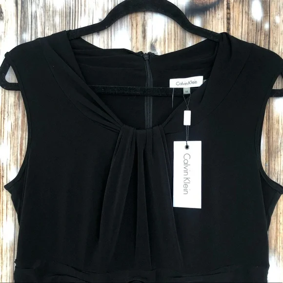 NWT Calvin Klein Black Sleeveless Dress - Picture 2 of 4